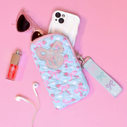 Beaded Bow Wristlet Case and Sunglasses