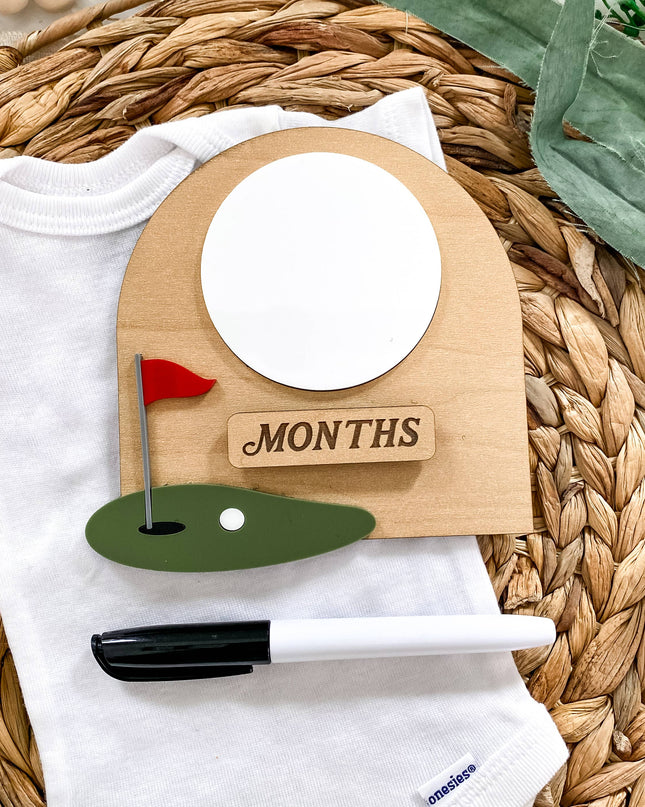 Dry Erase Monthly Milestone Sign - Golf