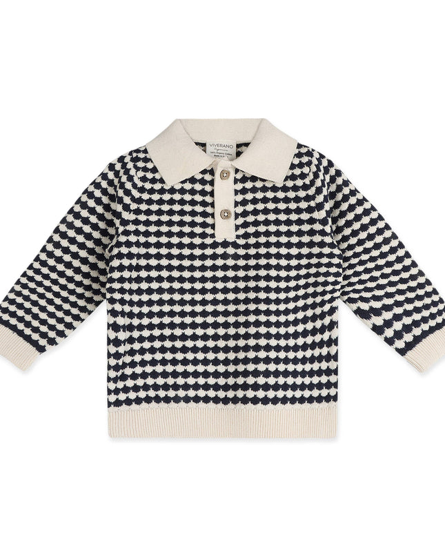Leo Textured Knit Polo Baby Pullover & Pant (Organic Cotton)
