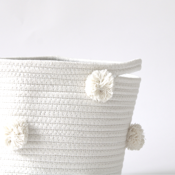 Natural Pom Basket