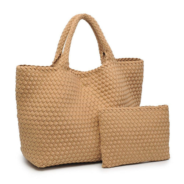 Sky's The Limit - Large Woven Neoprene Tote-Olive Color