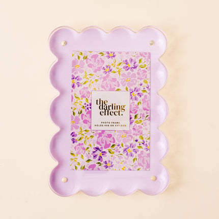 Rectangle Scalloped Acrylic Frame - Purple