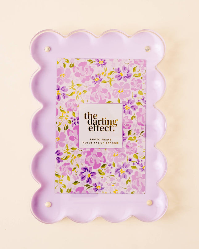 Rectangle Scalloped Acrylic Frame - Purple