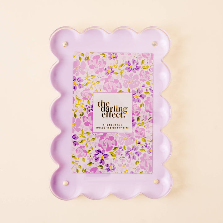 Rectangle Scalloped Acrylic Frame - Purple