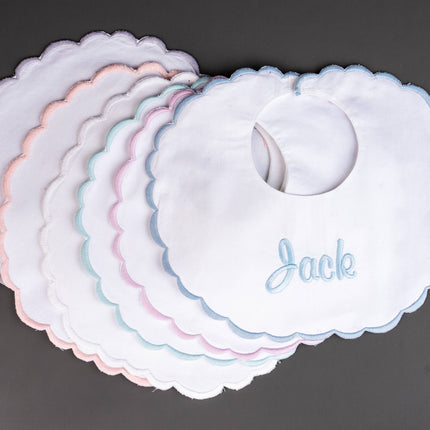Personalized  Scallop Baby Bibs
