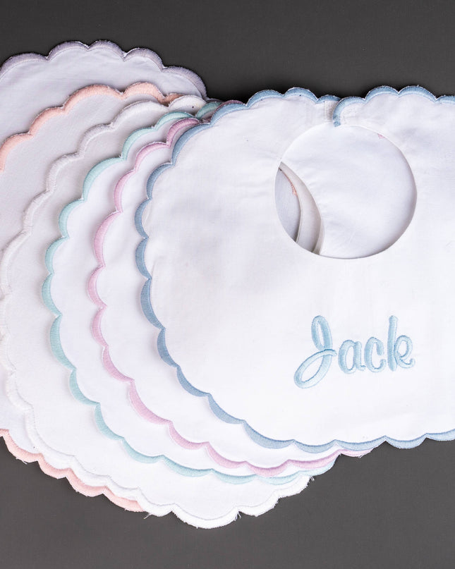 Personalized  Scallop Baby Bibs