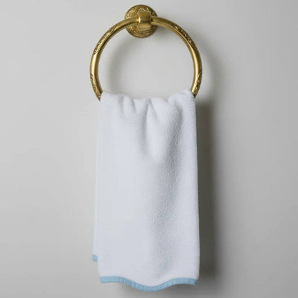 Personalized Luxury Cotton Hand Towels with Scallop Piping