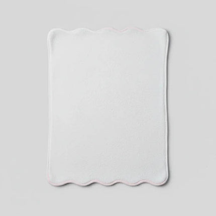 Personalized Luxury Cotton Hand Towels with Scallop Piping