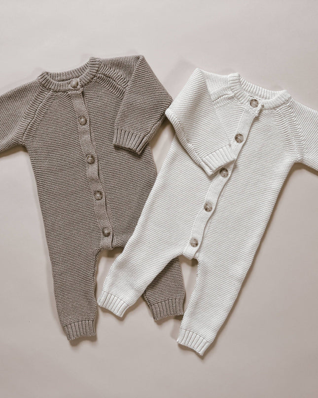 Luna + Luca Classic Purl Knit Jumpsuit - Heather Beige