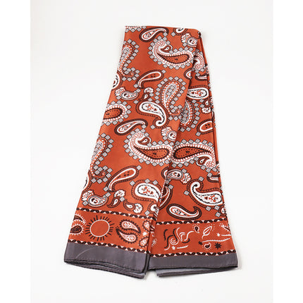 Brick Paisley Silk-Feel Scarf