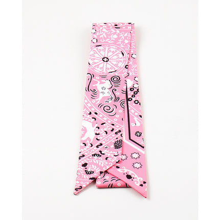Pink Bandana Skinny Scarf