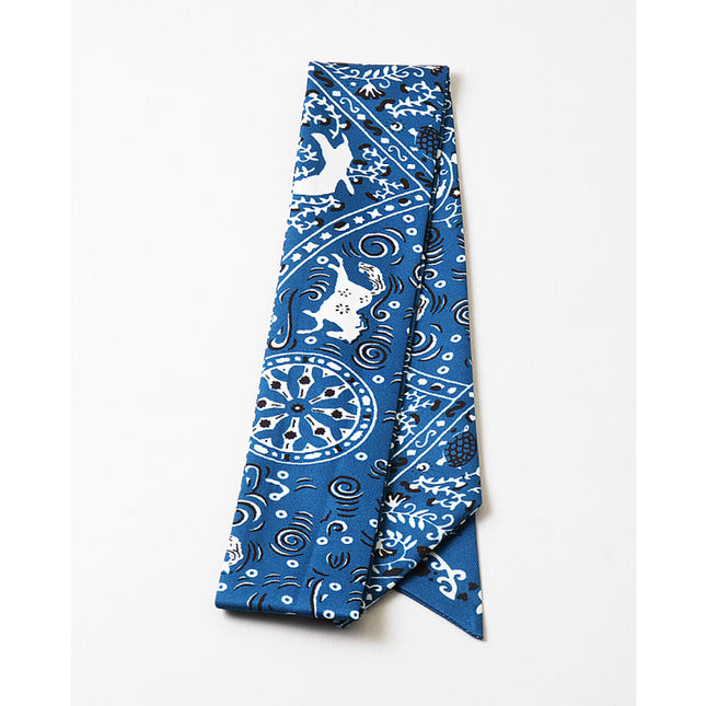 Navy Bandana Skinny Scarf