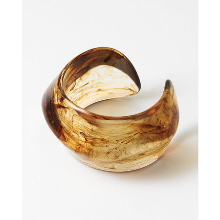 Light Brown Marbled Resin Cuff Bracelet