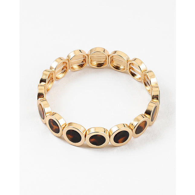 Gold Tortoise Link Stretch Bracelet