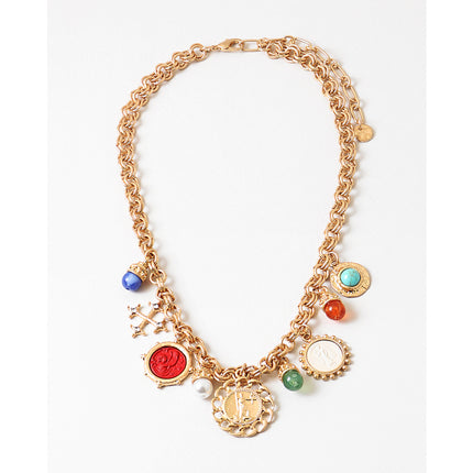 Gold Vintage Coin Charm Necklace