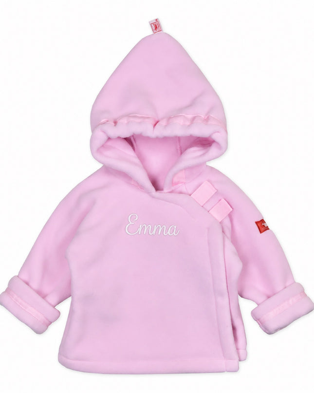 Light Pink Warmplus Fleece Jacket embroidered with name
