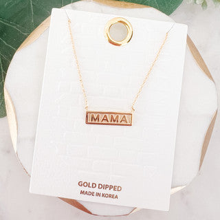 MAMA on Plate Gold Dipped Necklace