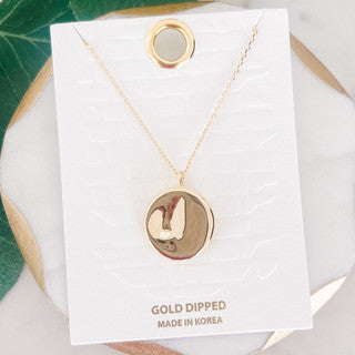 Gold Disc Gold Dipped Necklace