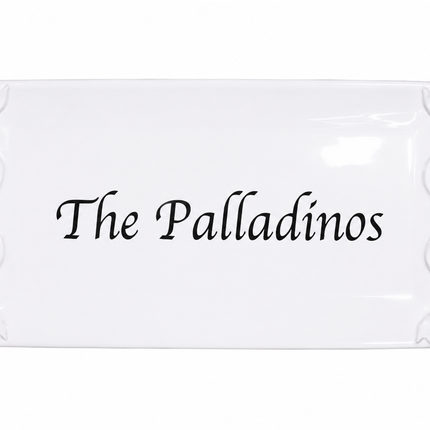 Personalized Bow Embossed Rectangle Platter