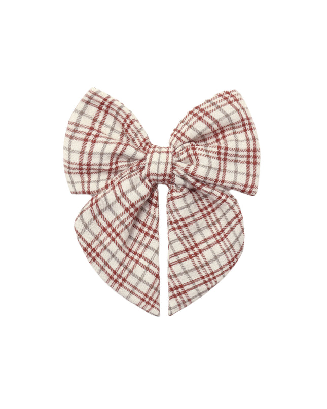 Quincy Mae hair bow in Christmas Plaid