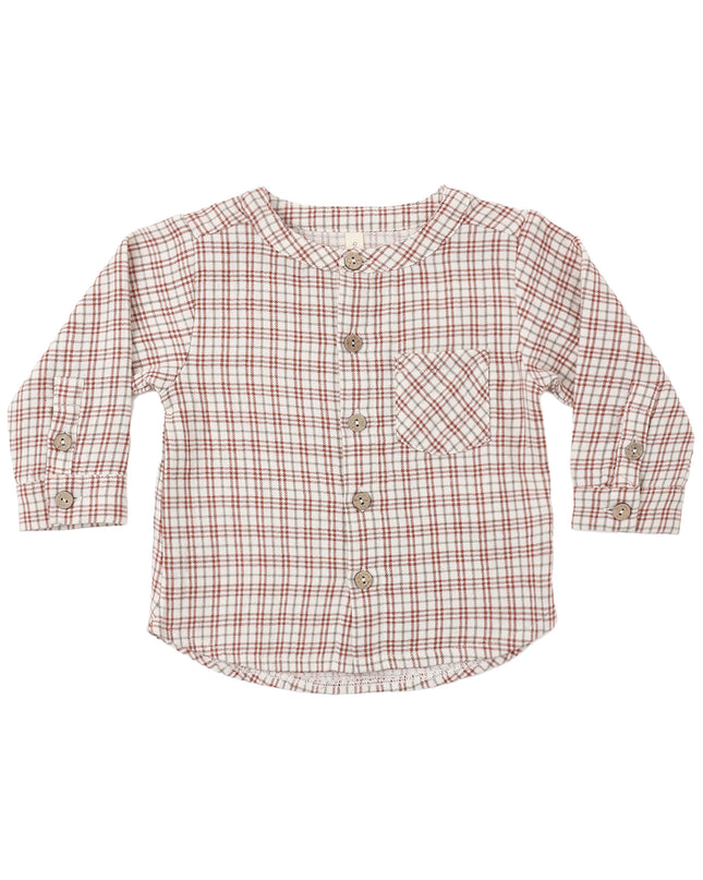 Quincy Mae Milo Shirt in Christmas Plaid