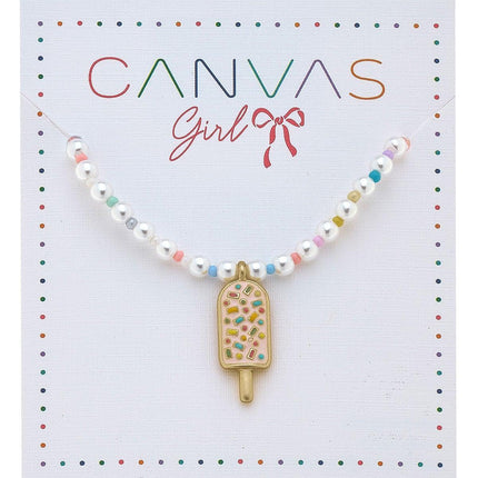 Samantha Popsicle Beaded Pearl Children’s Necklace