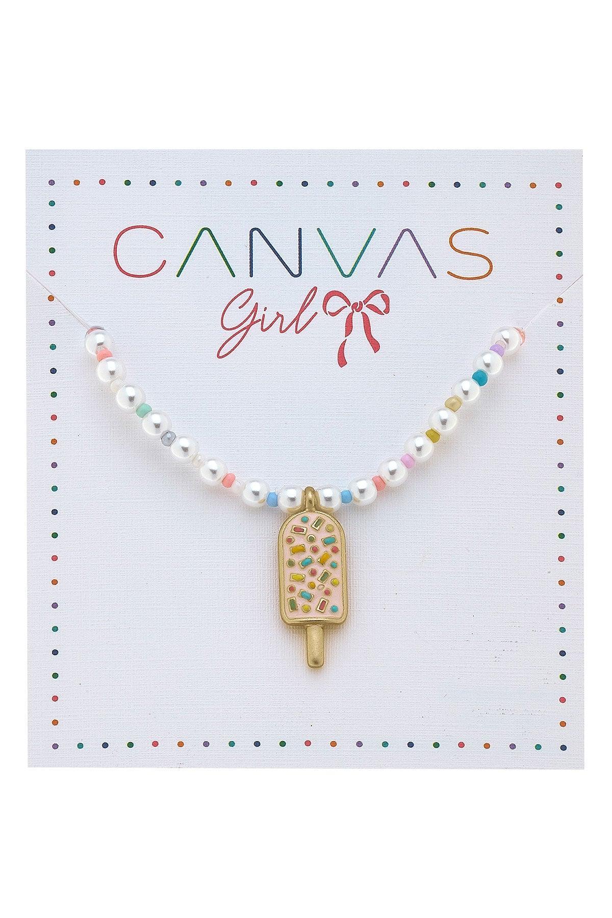 Samantha Popsicle Beaded Pearl Children’s Necklace