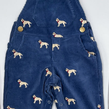 oh baby! Labs Embroidered Corduroy Bib Overalls - Denim
