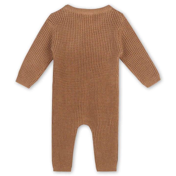 Smile Embroidered Chunky Sweater Knit Baby Jumpsuit