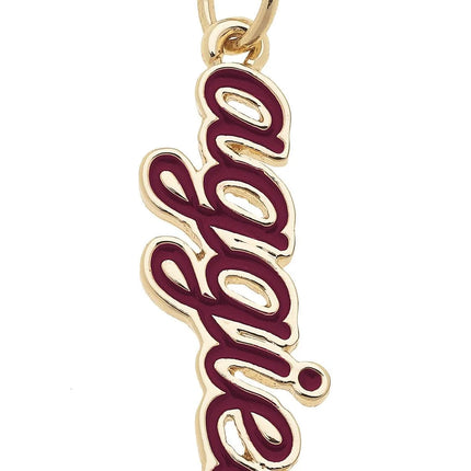 Texas A&M Enamel Script Charm