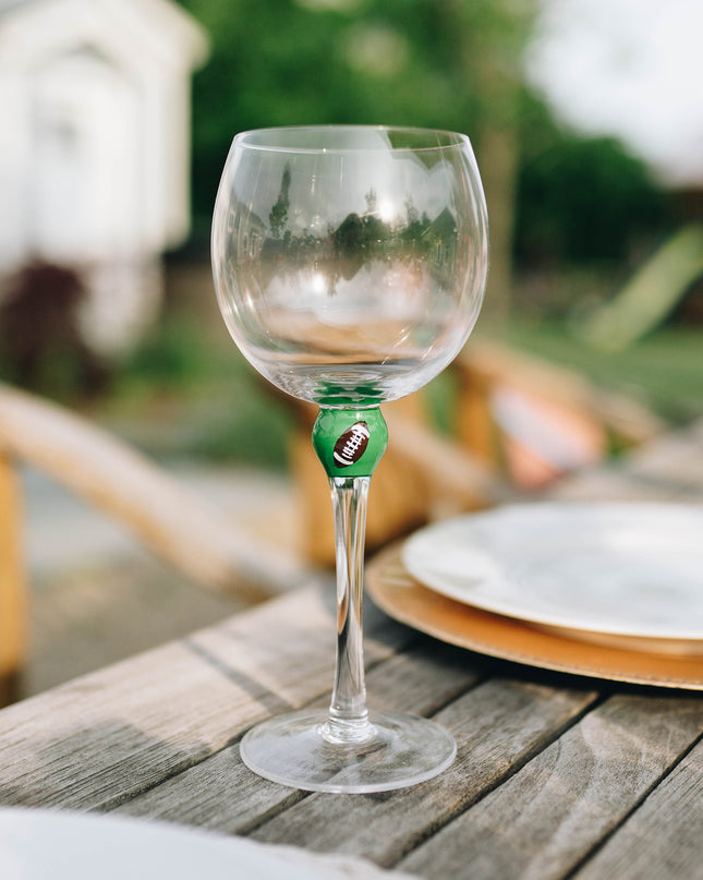 The Giving Glass Football wine glass — sports gift, portion donated to charity