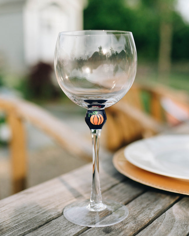 The Giving Glass Pumpkin wine glass — fall gift, portion donated to charity