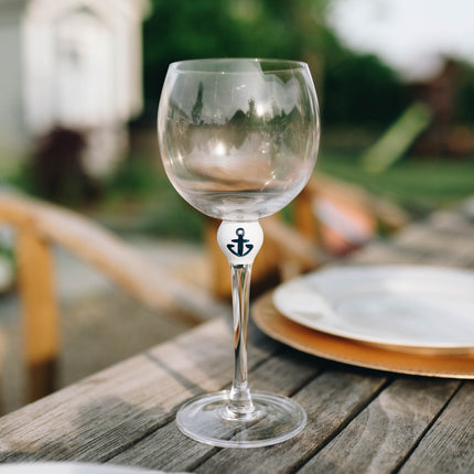 The Giving Glass Anchor wine glass — nautical gift, portion donated to charity