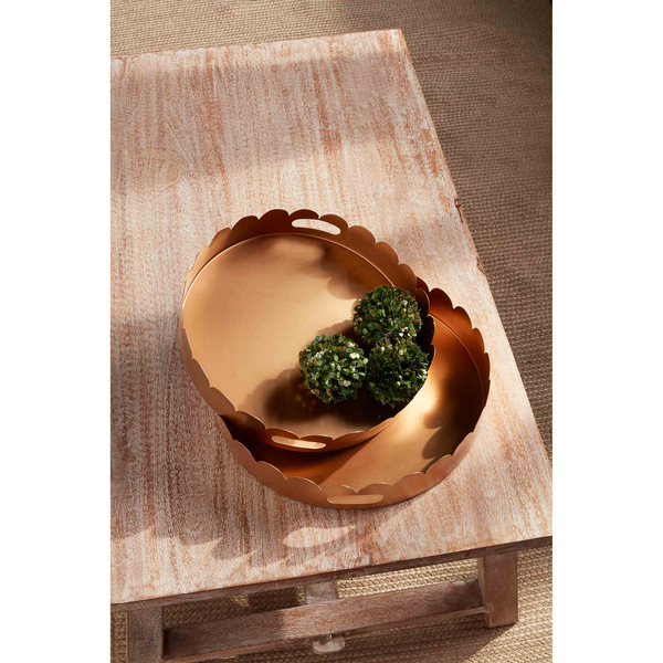 Personalized Gold Scallop Tray- 2 Sizes