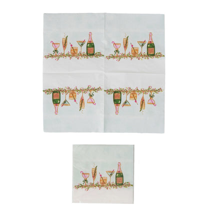 Creative Co-op holiday cocktail print paper napkins, 50-pack