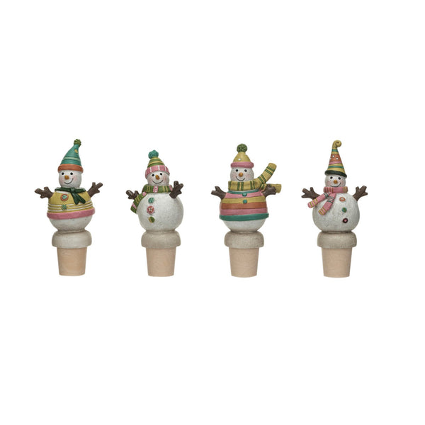 Resin Snowman Bottle Stopper, 4 Styles