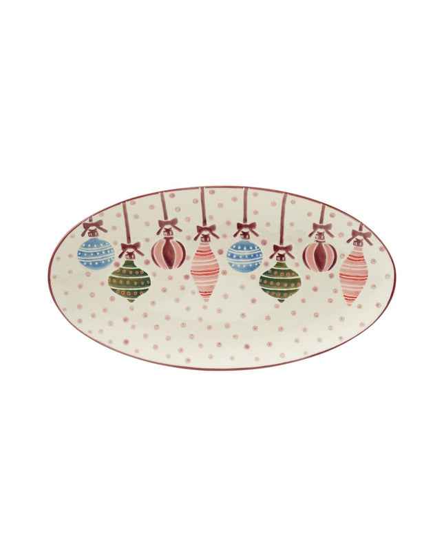 Stoneware Platter with Wax Relief Ornaments