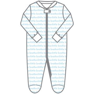 Little Brother Blue Printed Zipped Footie