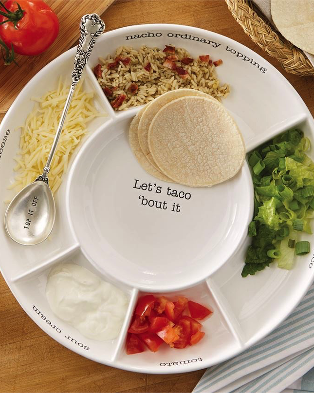 Taco bar serving set — ceramic serveware for entertaining
