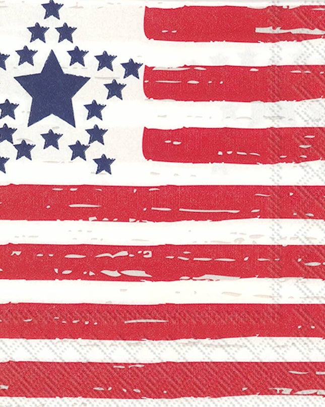 Paper Lunch Napkins 40 Count Distressed Flag 4th of July