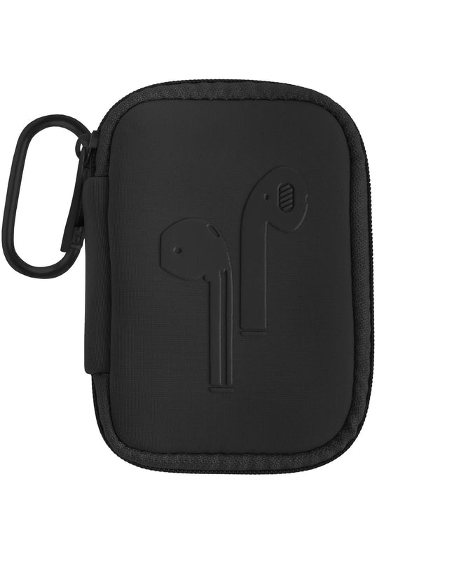 Ear bud case with carabiner Everleigh Onyx — practical tech accessory, gift for her