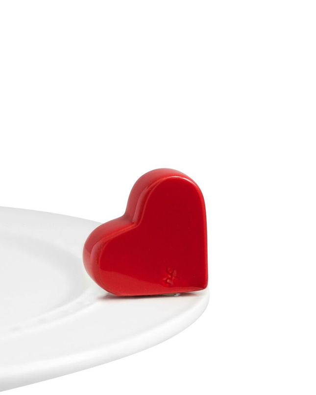 Nora Fleming Red Heart Mini — Valentine's Day decorative attachment for Nora Fleming serveware