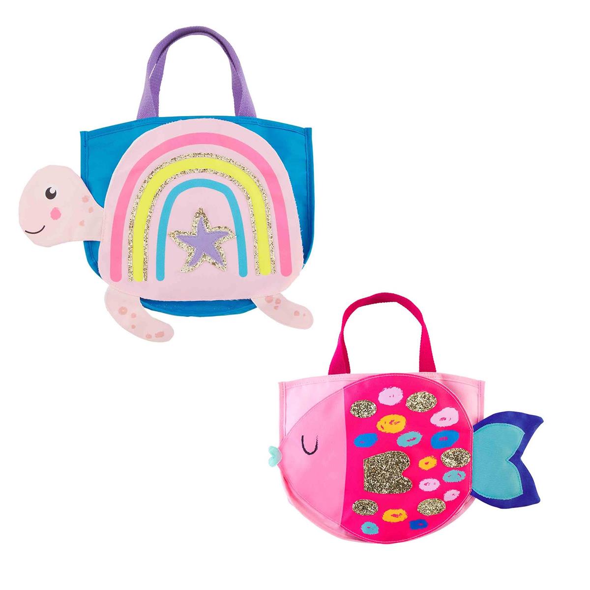 Sequin Fish & Turtle Sand Toys Tote Sets