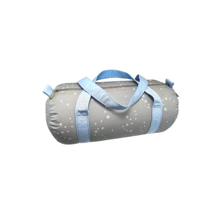 Oh Mint personalized children's duffel — lifestyle shot shown in use