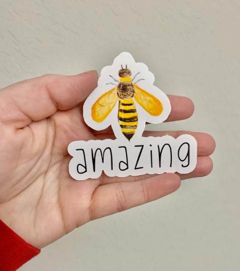 Bee Amazing Sticker/Magnet: Glossy Vinyl