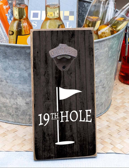 19th Hole bottle opener — fun golf gift for him, housewarming gift