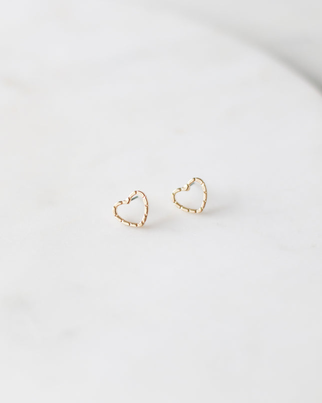 Amour post earrings — delicate gold jewelry, Valentine's Day and birthday gift for her