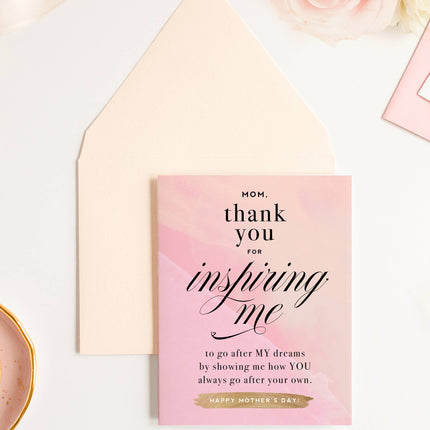 Thank You for Always Inspiring Me sweet Mother's Day card — heartfelt mom card