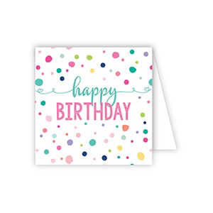 Happy Birthday colorful dots enclosure card — fun birthday gift card