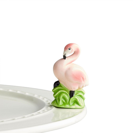 Nora Fleming Flamingo Mini — tropical decorative attachment for Nora Fleming serveware